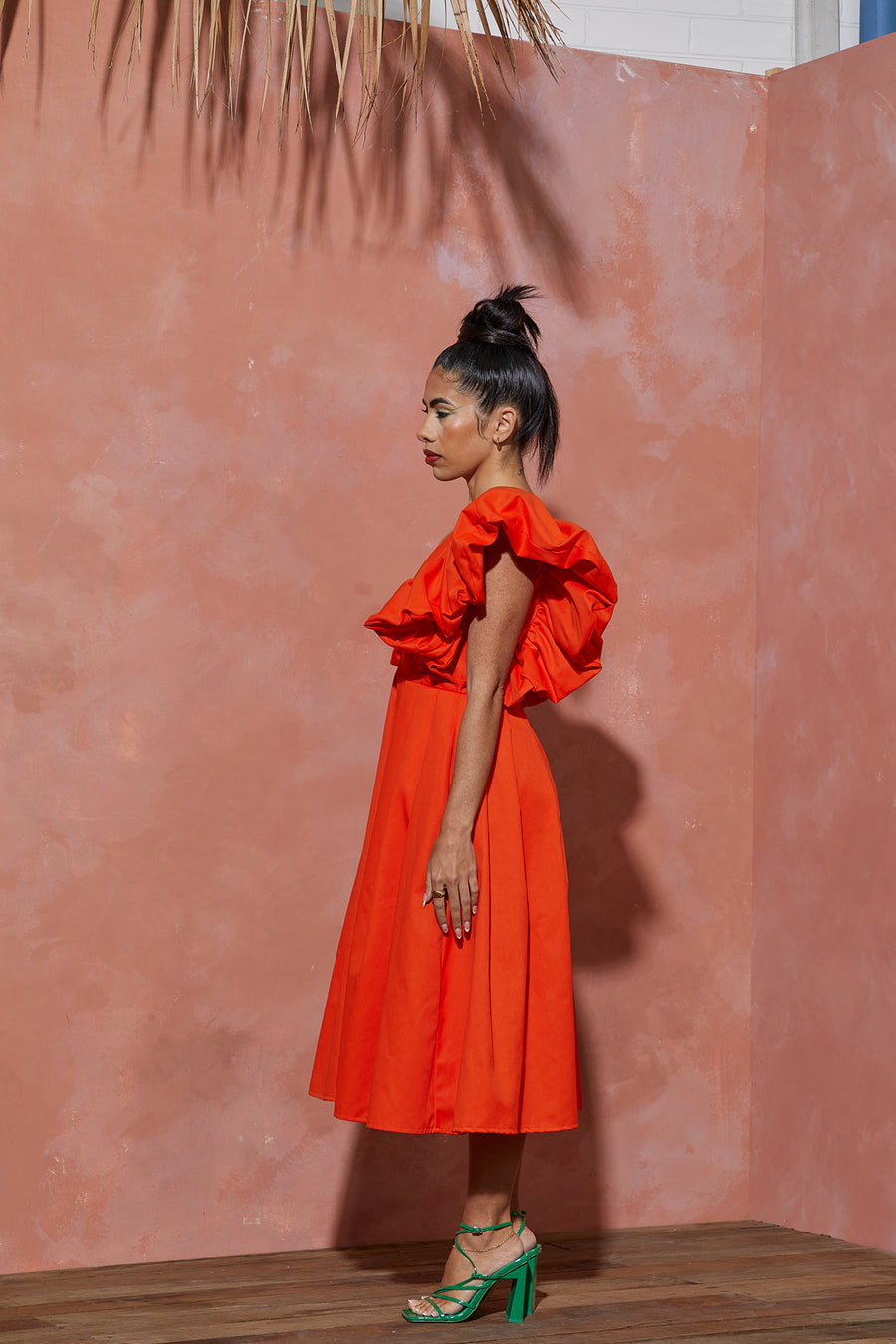 Orange Ruffle Dress