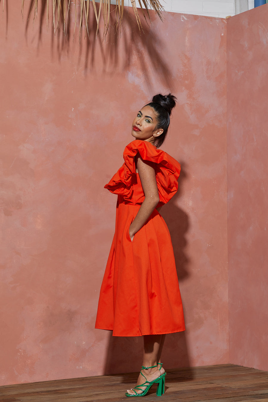 Orange Ruffle Dress