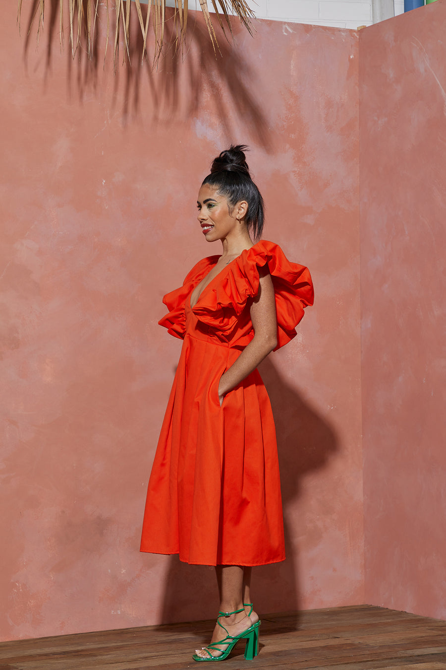 Orange Ruffle Dress