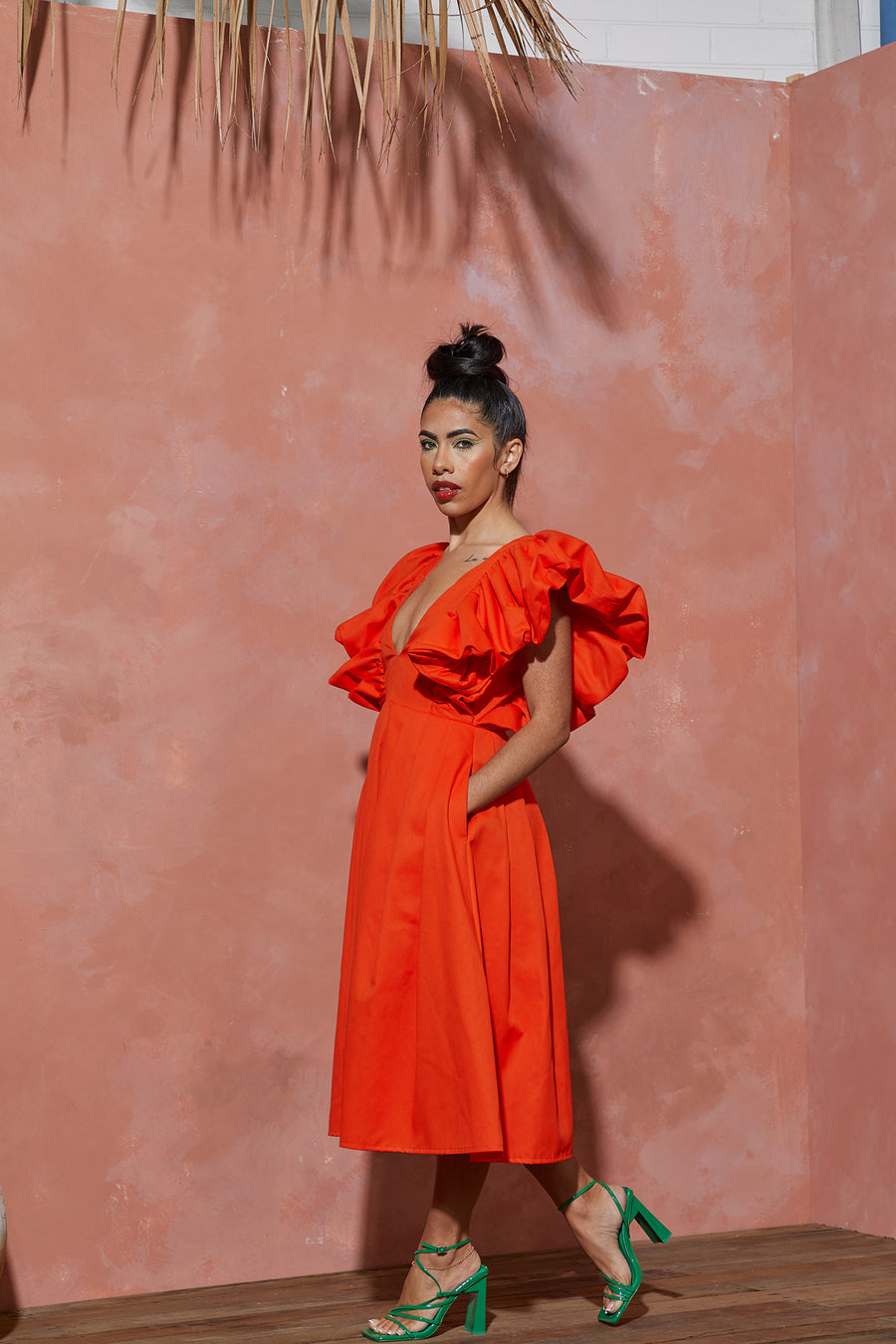 Orange Ruffle Dress