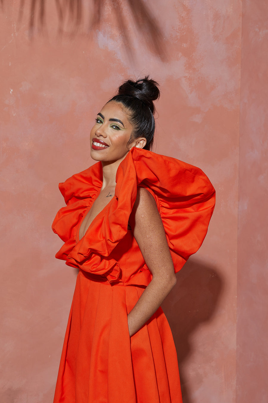 Orange Ruffle Dress