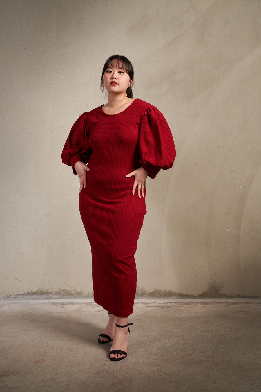 Burgundy Twist Back Dress