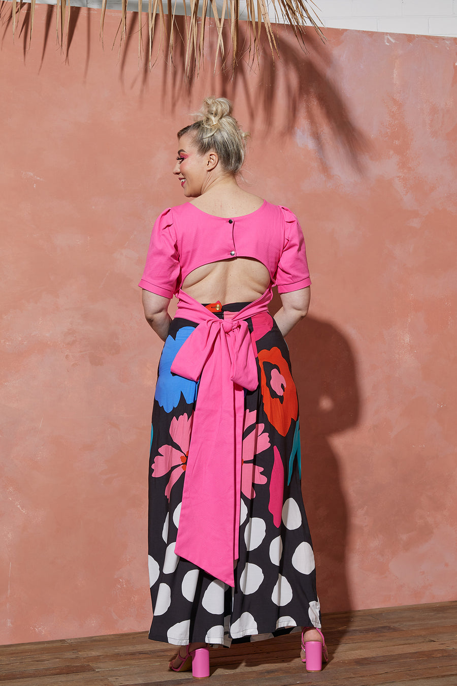 Pink Tie-Back Top