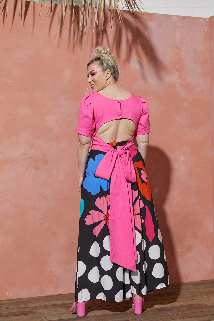 Pink Tie-Back Top