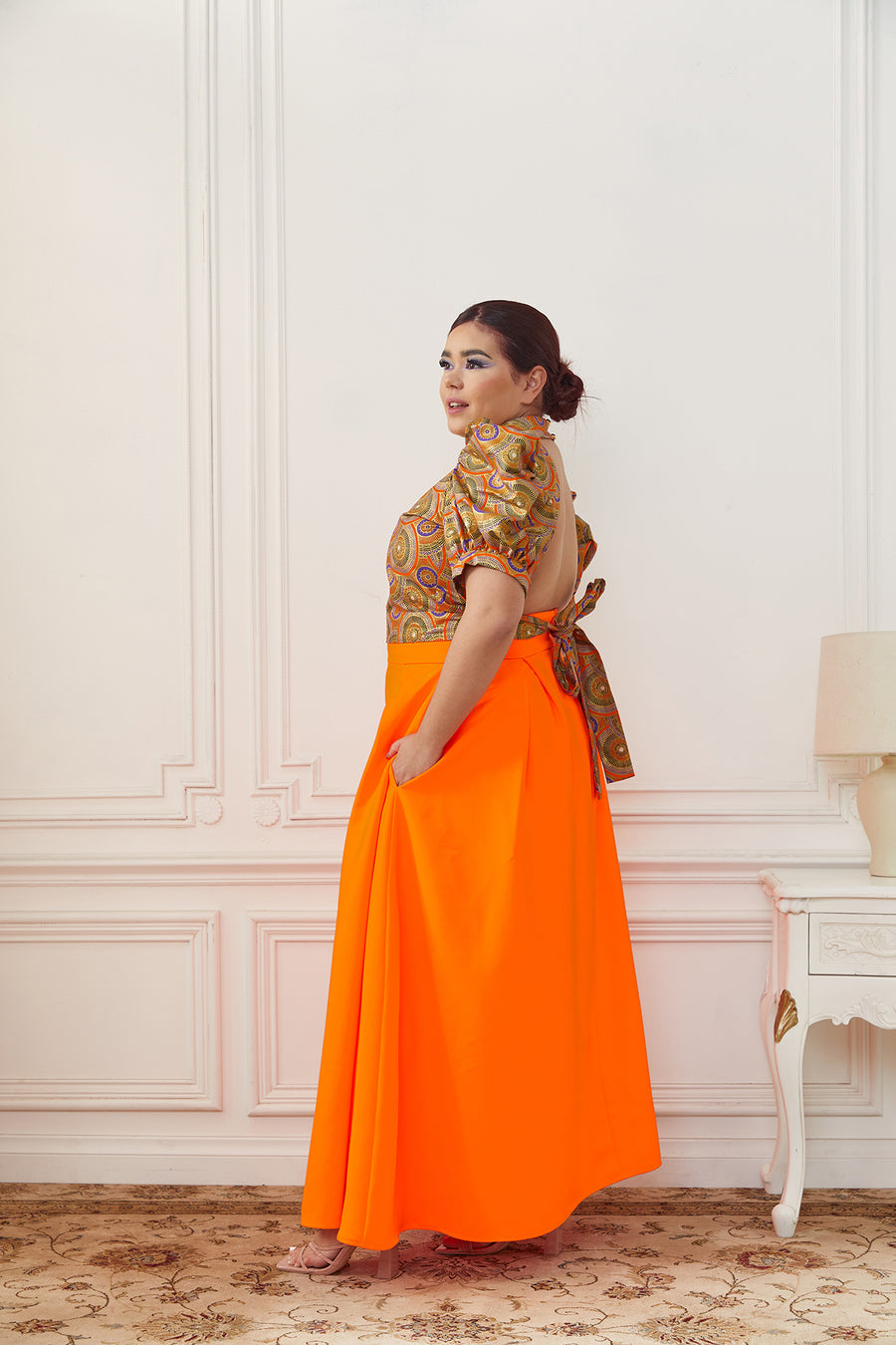 Orange Maxi Skirt
