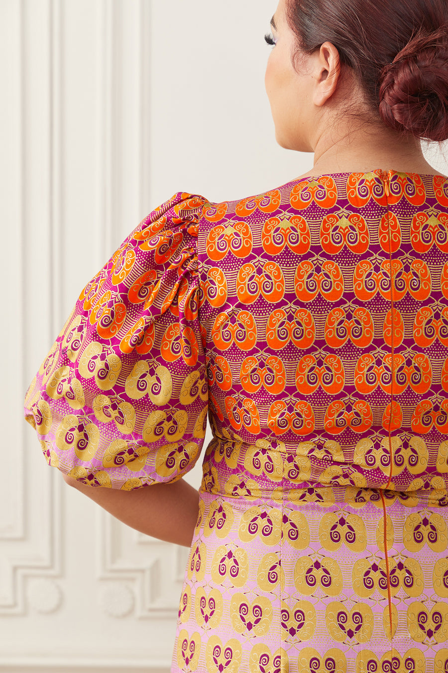Pencil Dress with Puffy Sleeves