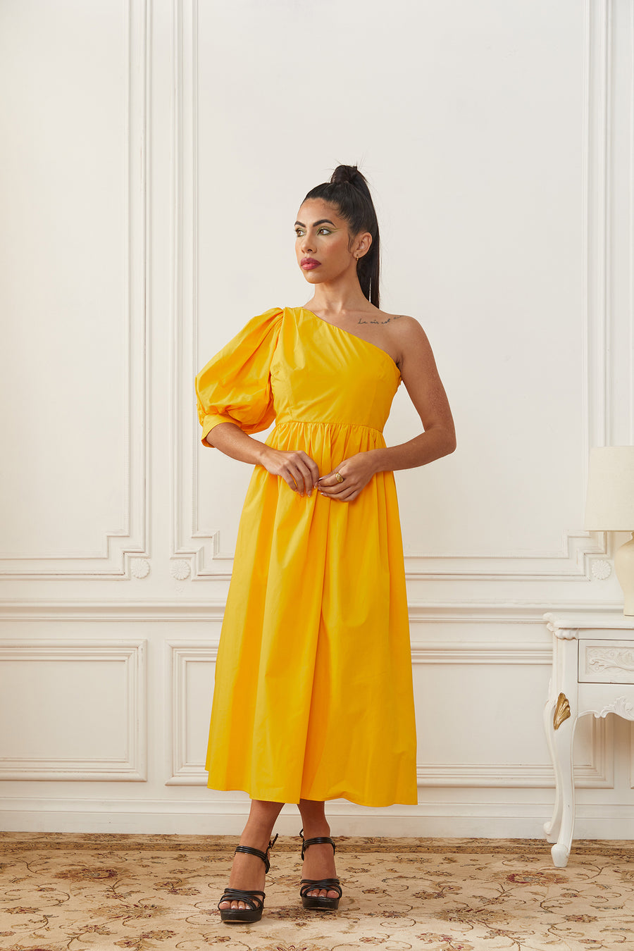 Yellow Off-Shoulder Dress