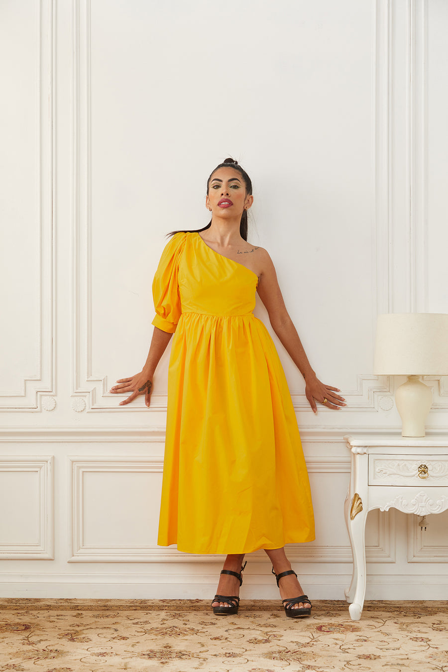 Yellow Off-Shoulder Dress