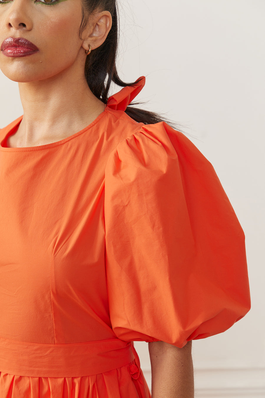 Orange Open-Back Maxi Dress