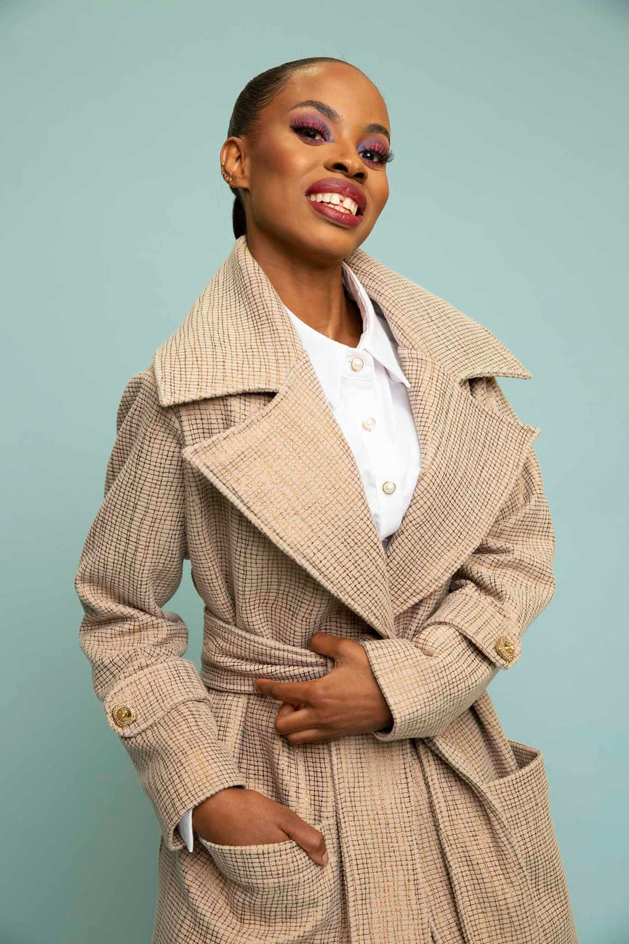 Gold Laminated Wool Jacket