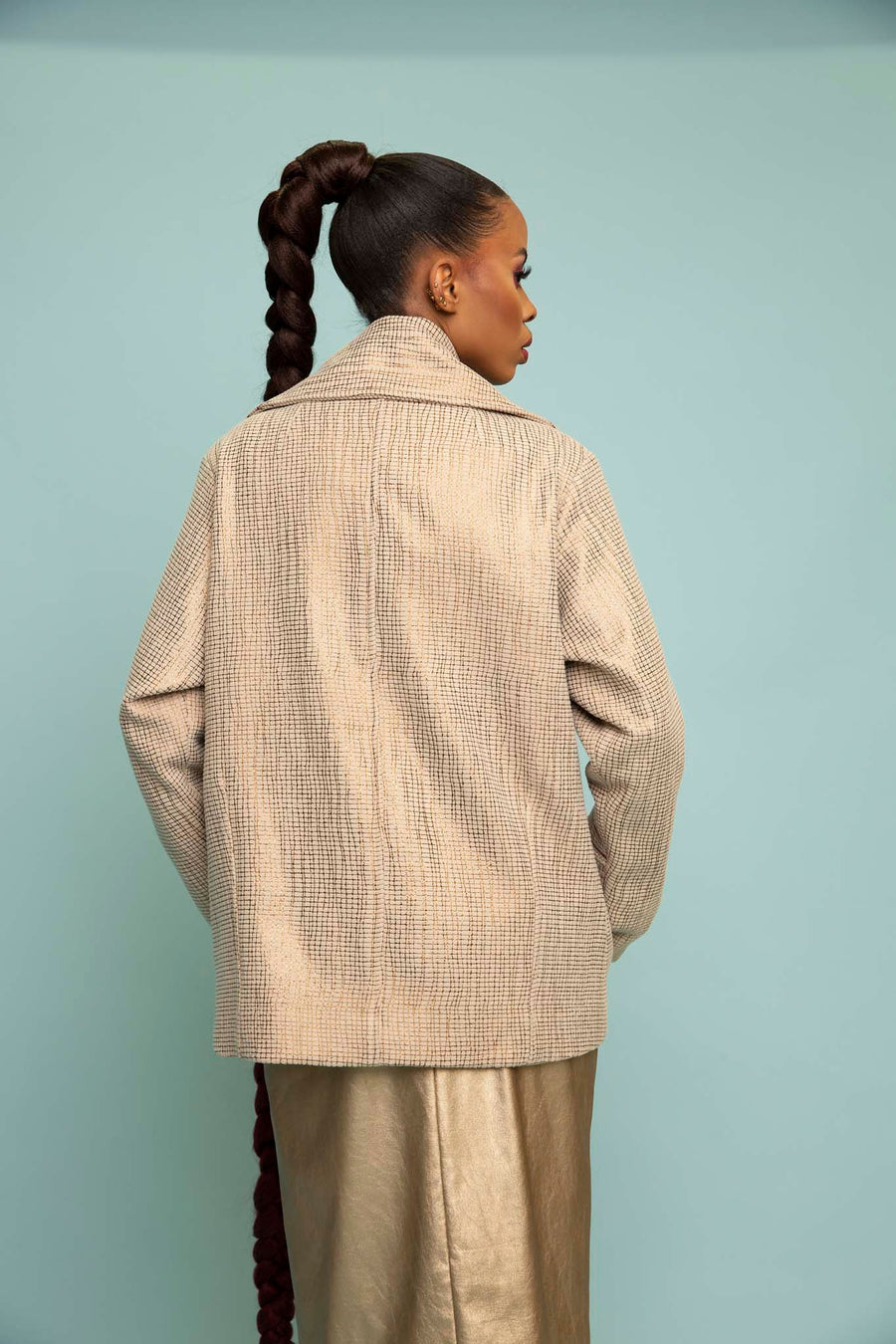 Gold Laminated Wool Jacket