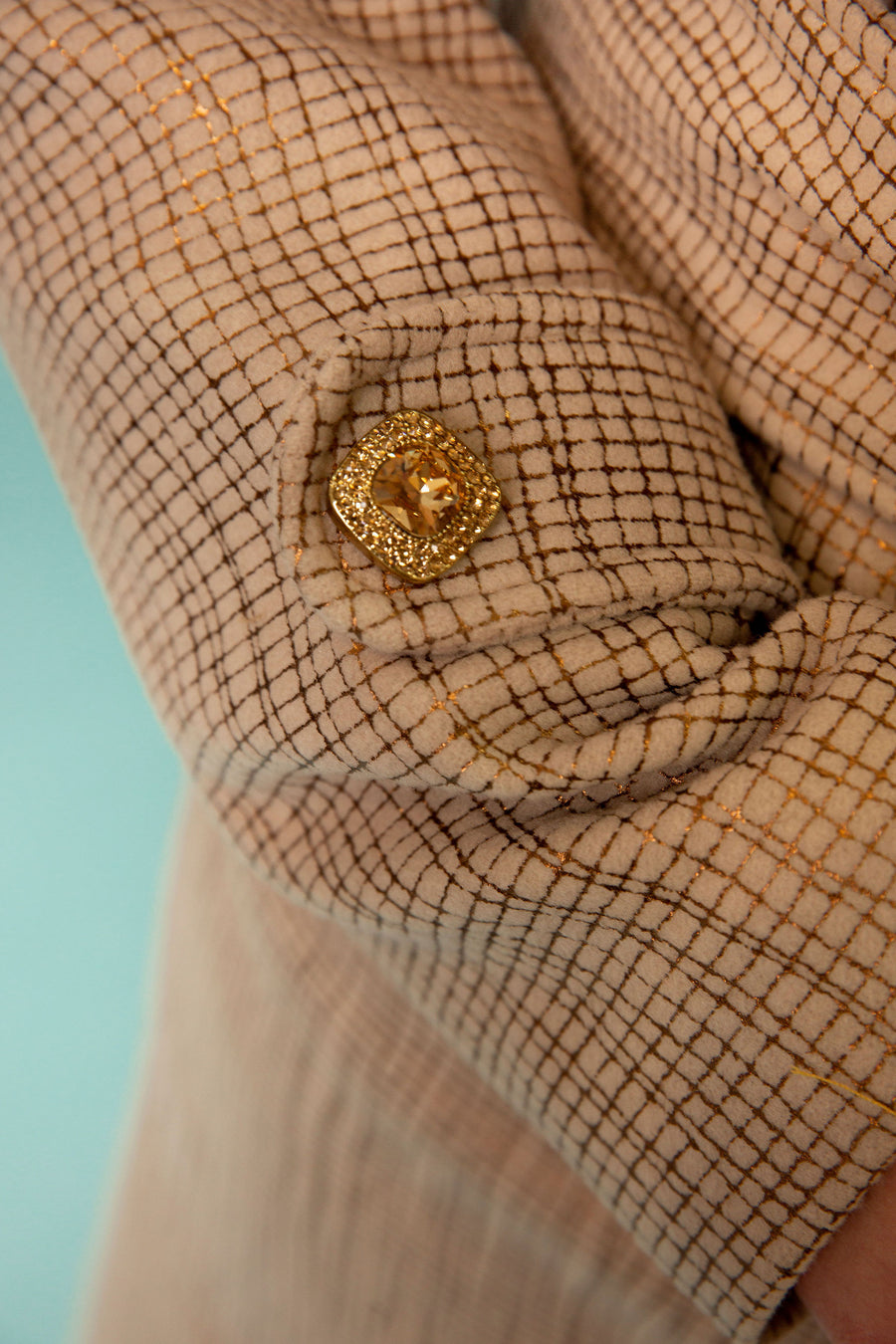 Gold Laminated Italian Wool Coat