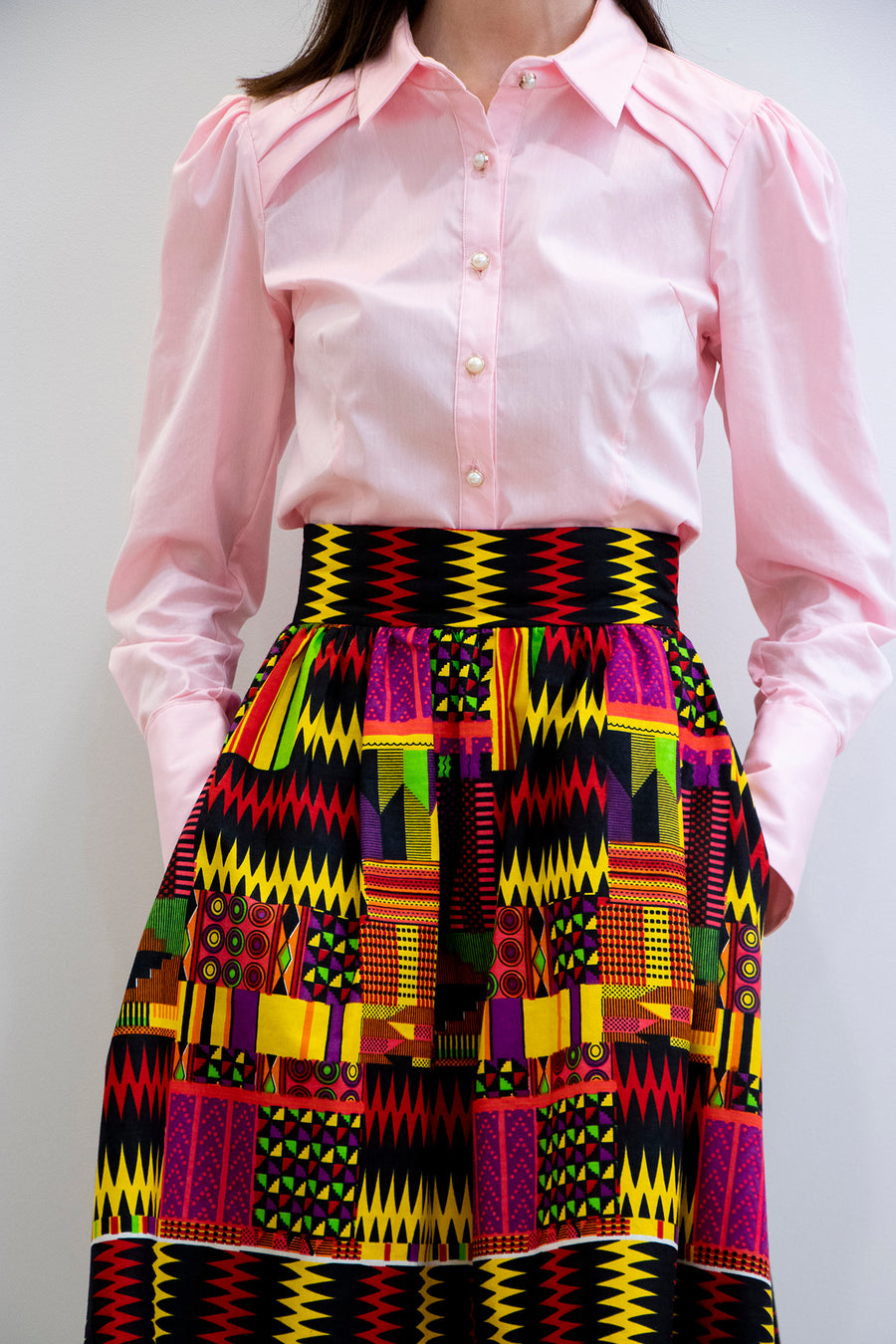 Red Kente Skirt