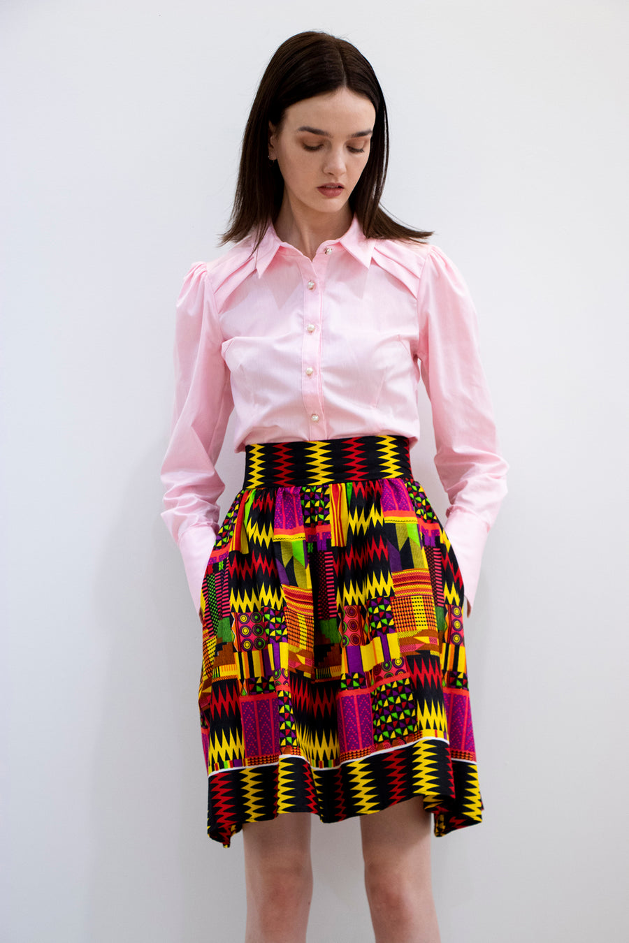 Red Kente Skirt